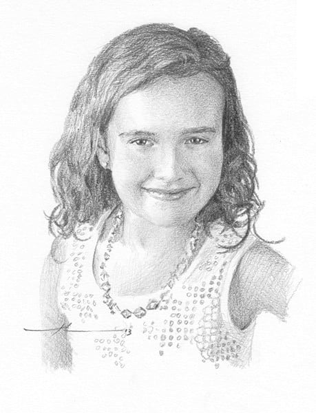 dear girl pencil portrait by Mike Theuer