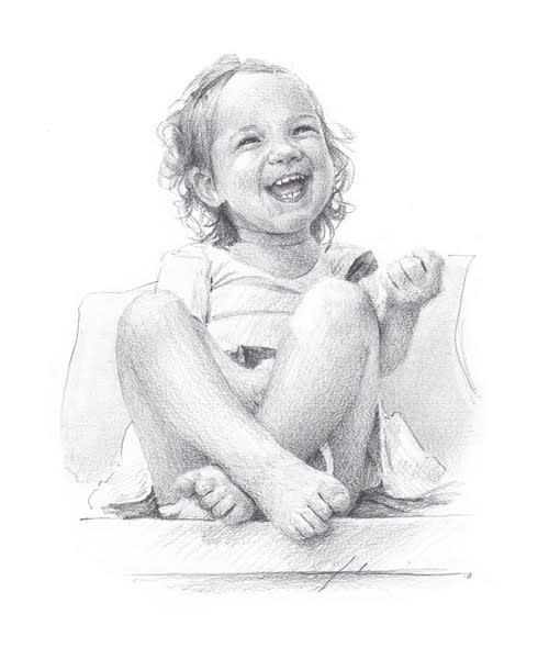 laughing_granddaughter_pencil_portrait_mike_theuer