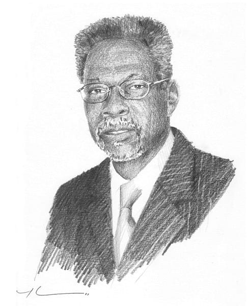 professor pencil portrait by Mike Theuer