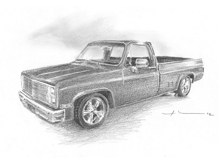 sweet truck drawing by Mike Theuer