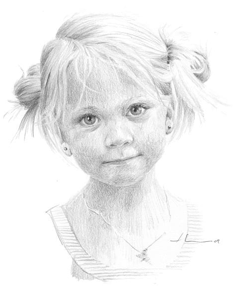 blonde girl drawing by Mike Theuer