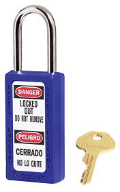Safe Lock Blue Master Lock 411BLU - Blue Safety Padlock | Stauffer Glove & Safety