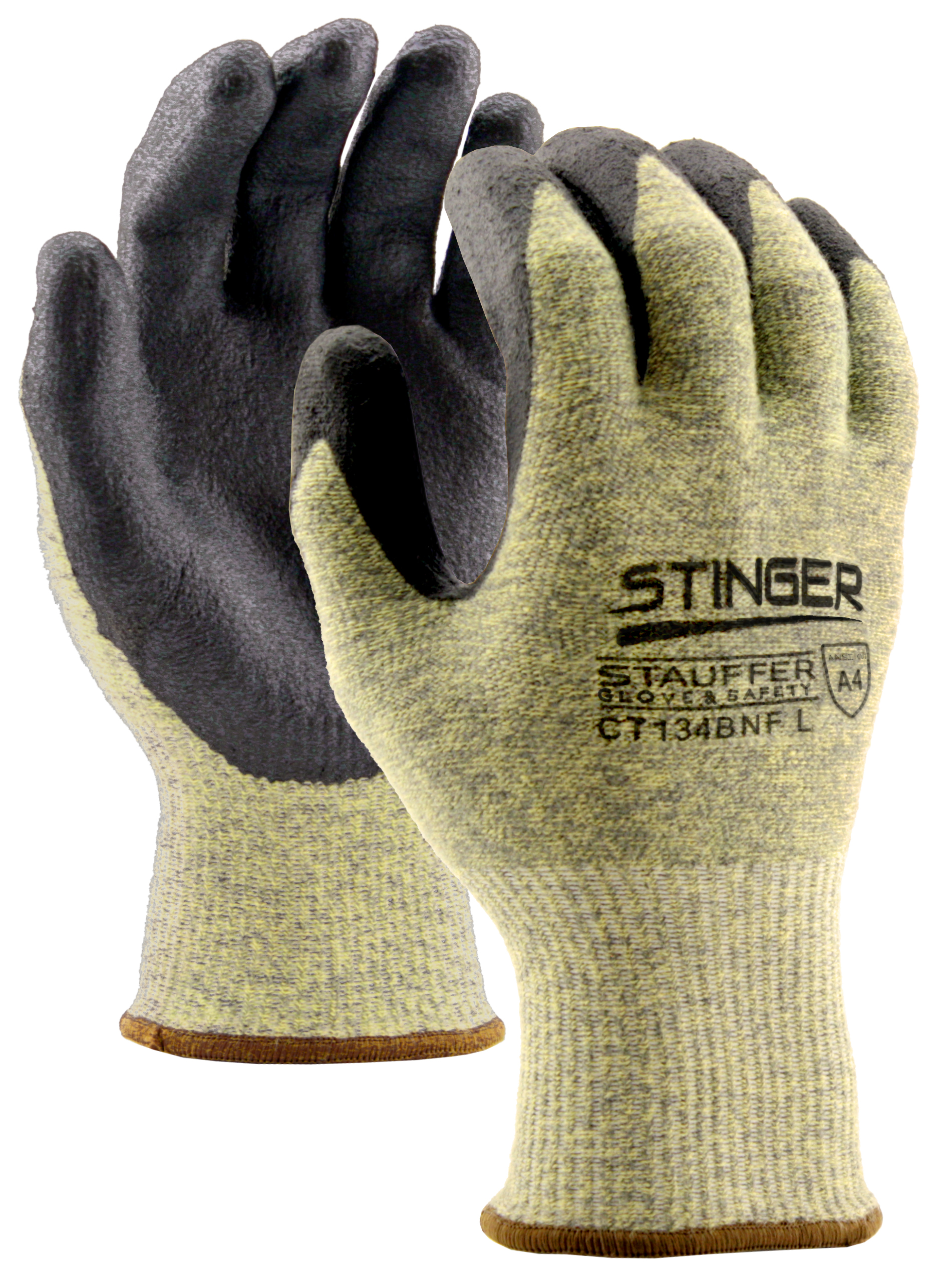Stauffer Glove & Safety CT134BNF L - Stinger Cut Resistant Glove with  Nitrile Foam Coating, Cut Level A4 - Large