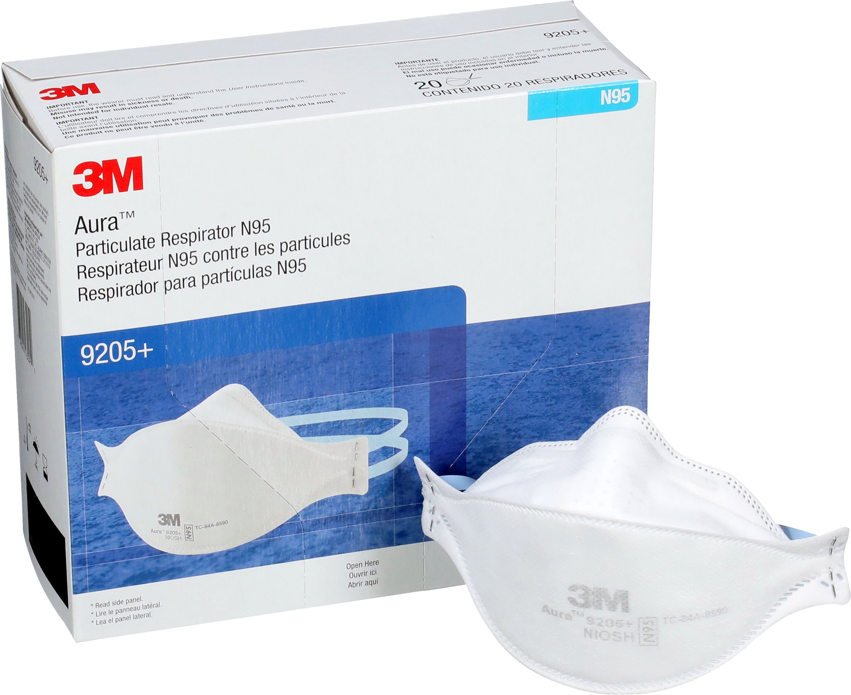 3M Aura Particulate Respirator, Sold as 1 Box 3M Aura Particulate Respirator, Sold as 1 Box