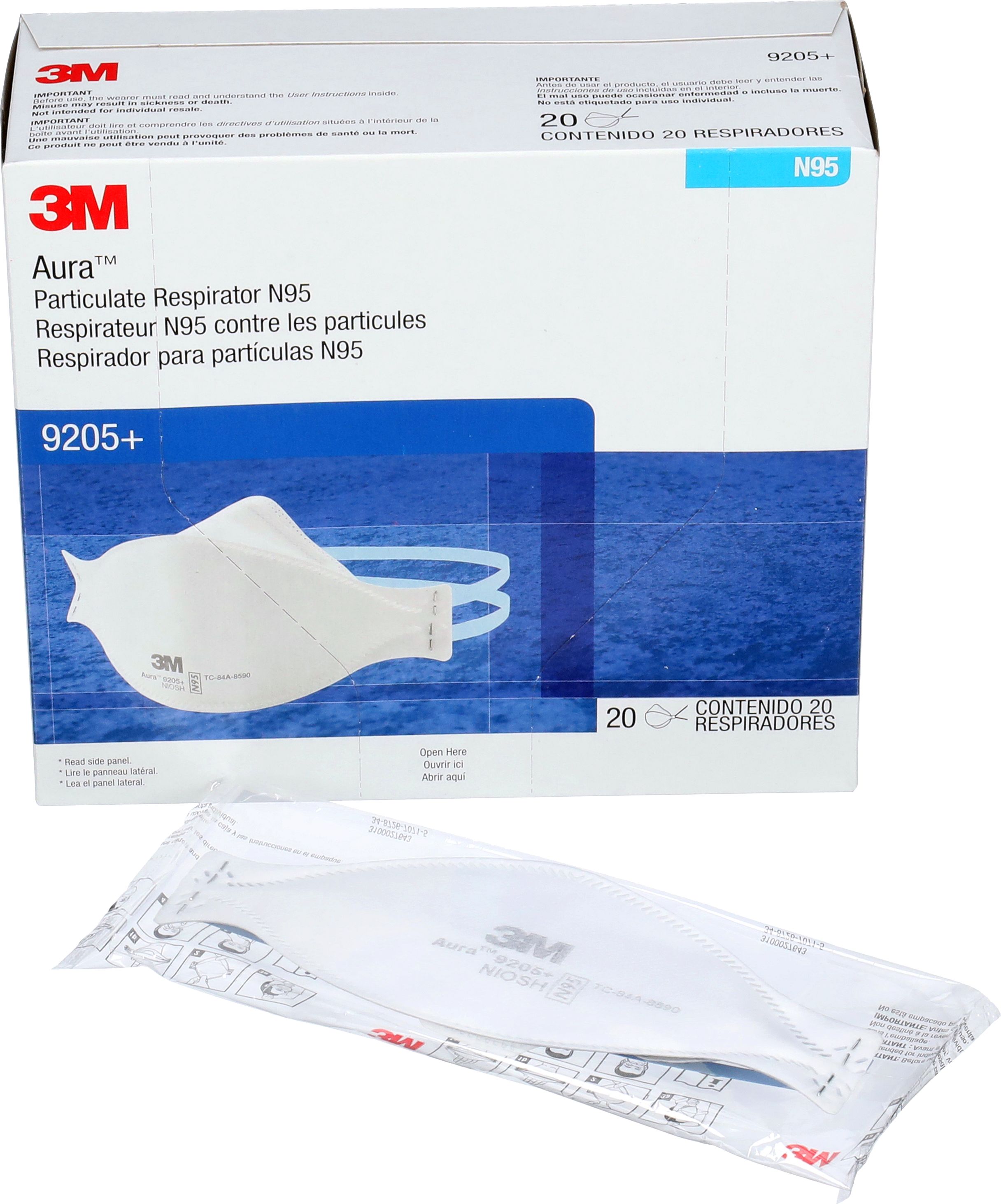 3M 9205+ - 3M Aura N95 Particulate Respirator Mask | 20 per Box