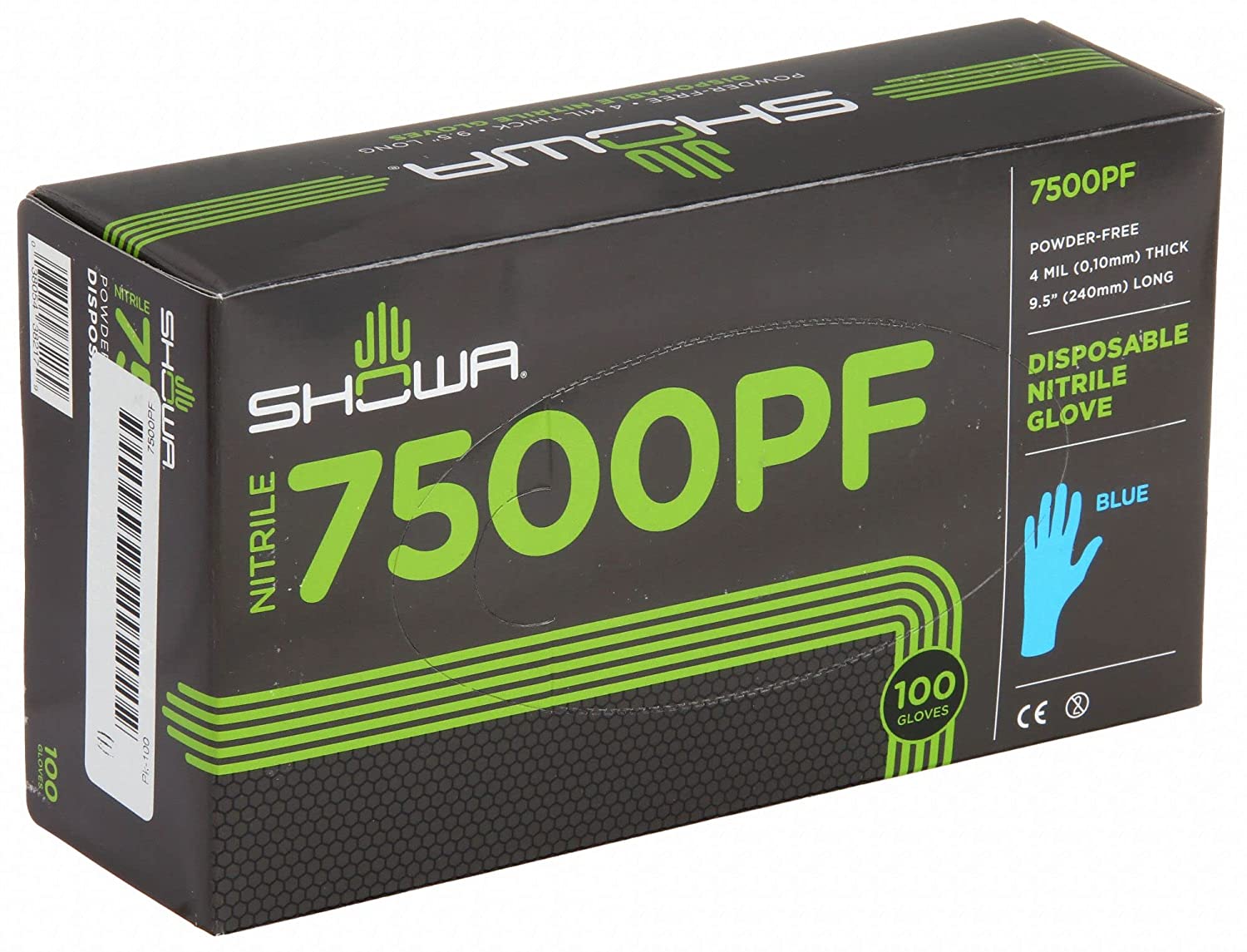 Showa 7500PFL - 4 Mil Nitrile Disposable Gloves - Large | Stauffer