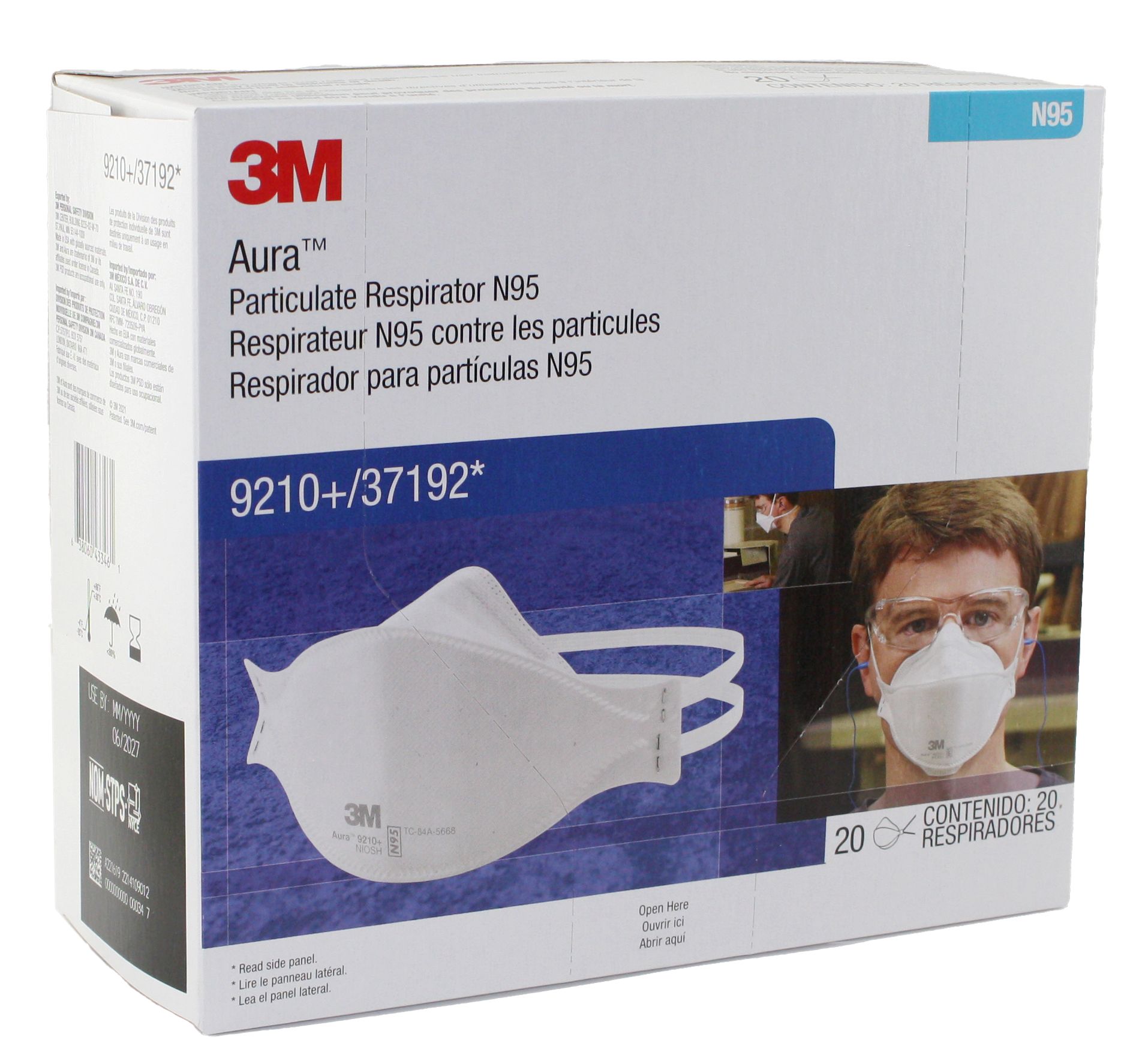 3M 9210+ - N95 Mask, Aura Particulate Respirator - (Box of 20
