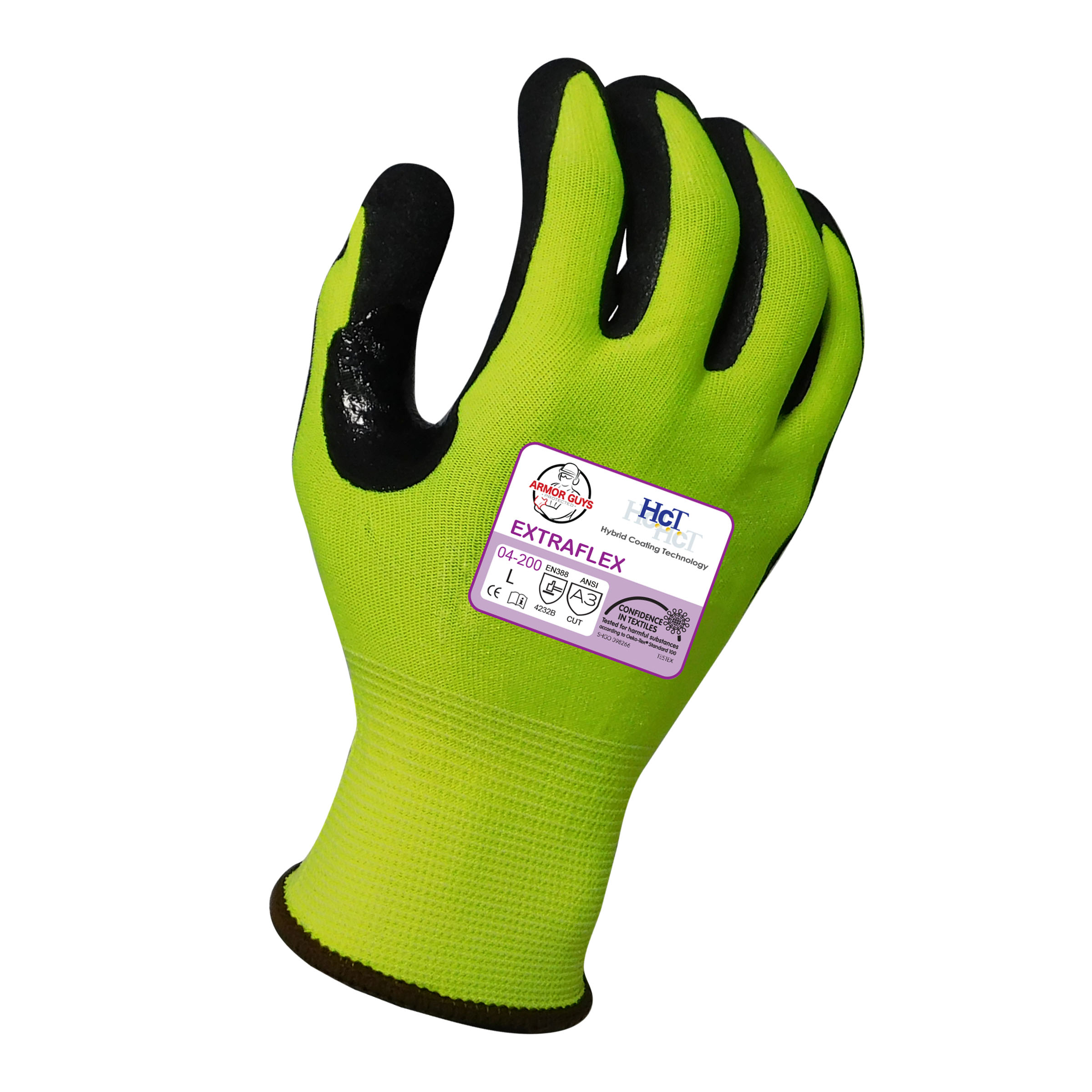Extraflex Armor Guys 04-200V-L - Extraflex Gloves, 18g Yellow Engineered Liner ...