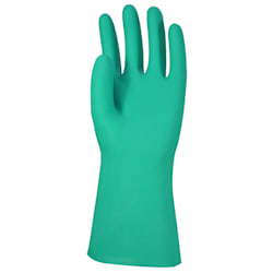 Unlined Green Nitrile 13" Gloves, 11 mil, Diamond Grip