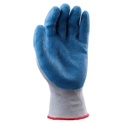Cotton/Polyester Glove with Blue Crinkle Rubber Coating