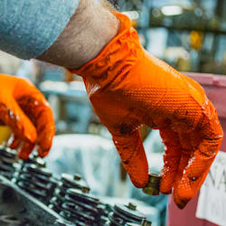 Gloveworks Heavy-Duty Orange Nitrile Disposable Gloves
