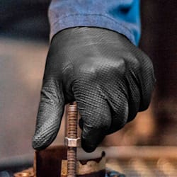 HD Black Nitrile Gloves, Diamond Texture