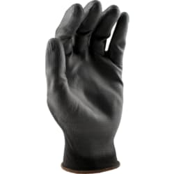 Black Polyester Glove with PU Palm Coating