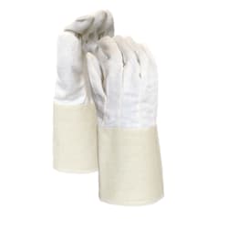 10 oz. 100% Cotton Single Palm Gloves with Gauntlet Cuff