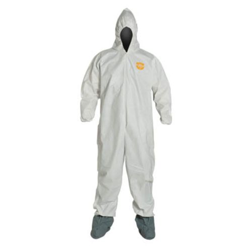 Coverall w/ Hood, Elastic Wrists, Att. Skid-Resistant Boots