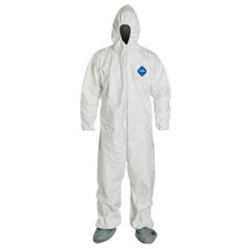 Coverall w/ Hood, Elastic Wrists, Att. Skid-Resistant Boots