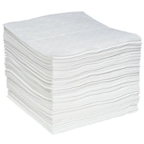 White dimpled Oil Only Sorbent Pad. Perforated Heavyweight