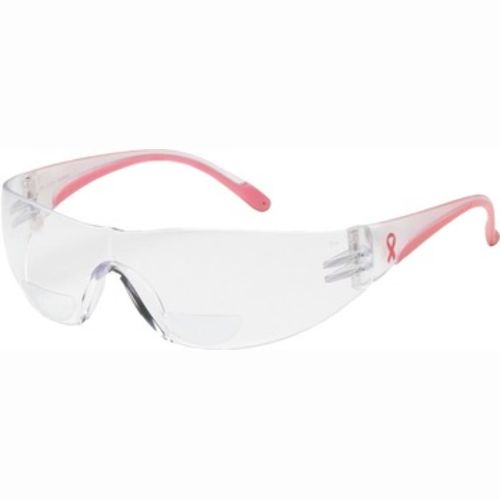 Lady Eva&reg; Rimless Safety Readers with Clear / Pink Temple, Clear Lens, +2.00 Diopter