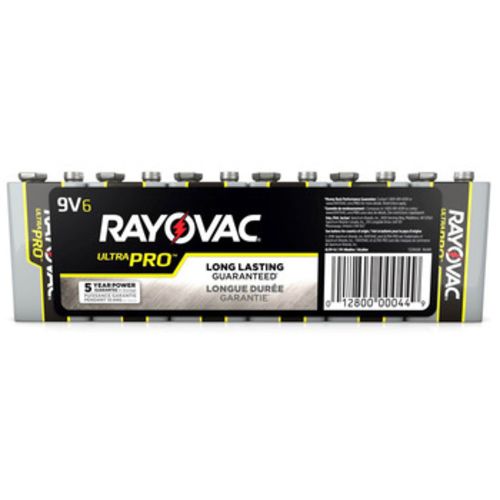Rayovac UltraPro Alkaline Shrink-Wrapped 9V 6-Pack