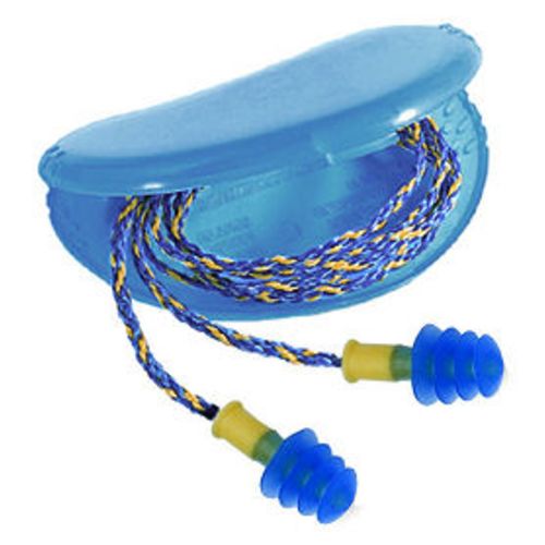 Howard Leight® Fusion® Multi-Use Ear Plug, Regular, 27 dB, 4 Flange, Corded, Blue/Yellow