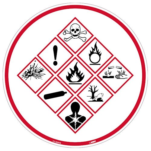Sign, Chemical Exposure Risk, Equipment Application, Circle, 12"H x 12"W