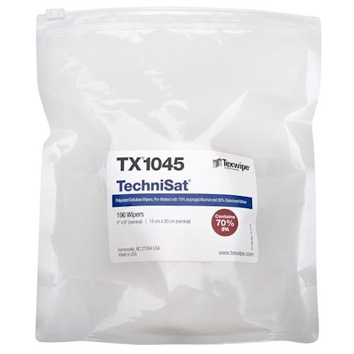 TechniSat® Pre-Wetted Nonwoven Cleanroom Wipers, Non-Sterile