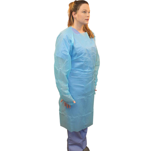 Blue Polyethylene Disposable Gown