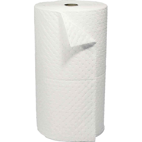 White Fine Fiber Mediumweight Sorbent Roll, Oil Only