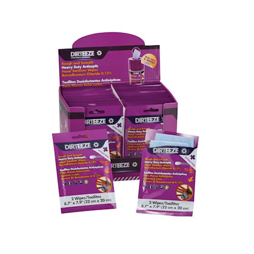 Dirteeze Sanitizing Wipes, FDA Certified Antibacterial and Sanitizing, Twin Pack