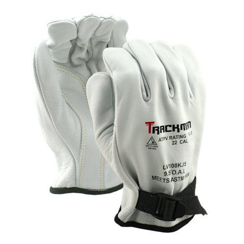 Trackman&trade; Low Voltage Goatskin Electrical Glove Protectors with Strap