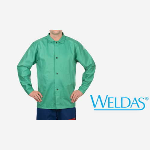 Green Welding Jackets, 9oz FR Cotton