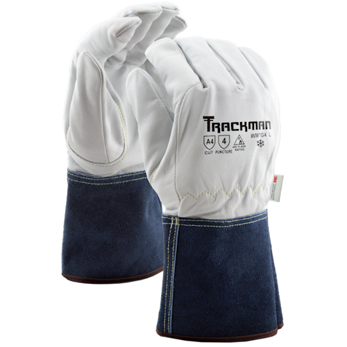 Trackman&trade; Goatskin Winter MIG Welding Gloves with Cut Resistant Liner, Gauntlet Cuff