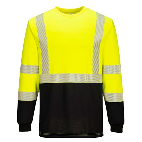 FR Crew Neck Long Sleeve Shirt, 2-Tone Hi-Vis