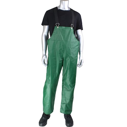 Protective Rain Bib Overalls, Green