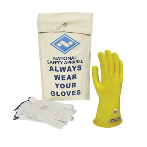 ENESPRO&reg; Class 0 Rubber Voltage 11", Yellow Glove Kit