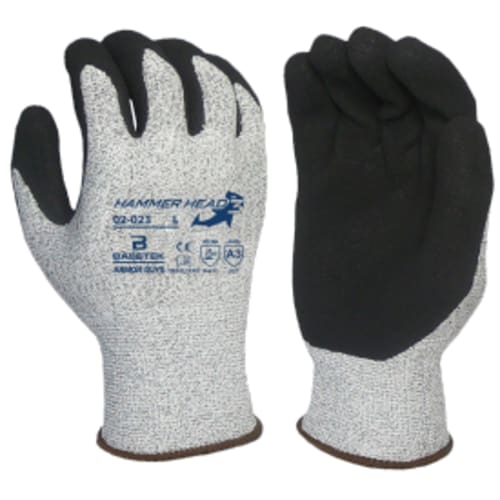 13-Guage Hammer Head Gloves, HPPE with Micro Foam Nitrile Coating