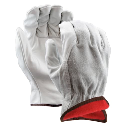 Insulated Leather Drivers Gloves, Split Leather Back, Wing Thumb