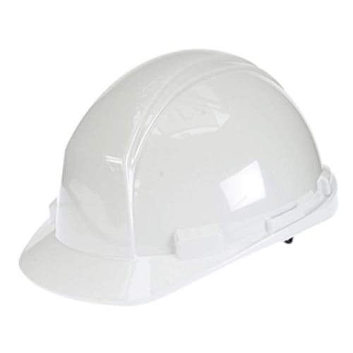 North A89R Matterhorn Slotted Hard Hat, 6-1/2 - 8 in, Front Brim Style, HDPE, White