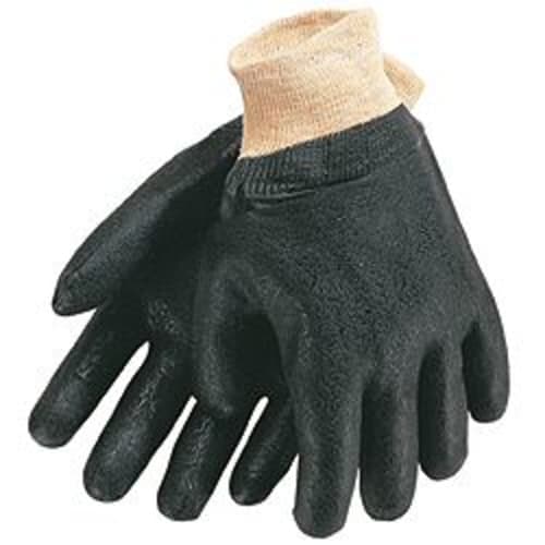 Economy Double-Dipped Black PVC Gloves