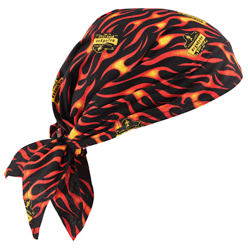 Chill-Its 6710CT Evap. Cooling Triangle Hat w/Cooling Towel, flame pattern