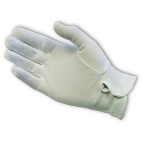 Cabaret White Stretch Nylon Dress Gloves, Snap Closure, Men's