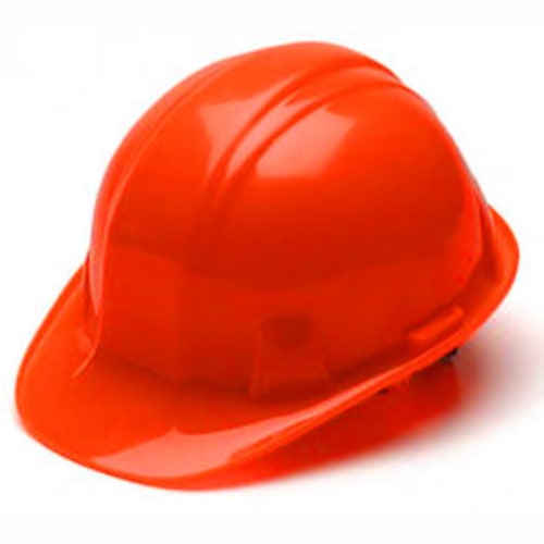 Hard Hat, Hi-Vis Orange, 4-pt Suspension, Low Profile Cap Style