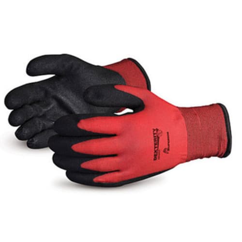 Winter-Lined Nylon Gloves with PVC Palm