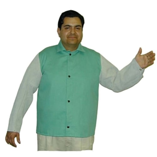 Welding Jacket - Flame Retardant Cotton Body with Leather Sleeves