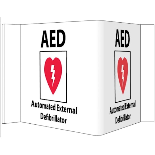 3-View AED Automated External Defibrillator Sign