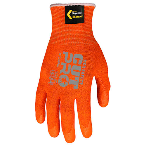 Memphis Orange Kevlar Gloves With Nitrile Foam Coating