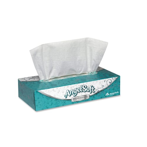 Premium Facial Tissues, Angel Soft, 100 per box, 30 boxes per case