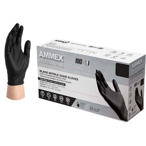 Professional Exam Grade Black Nitrile Gloves