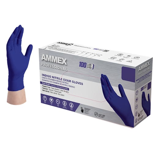 Professional Exam Grade Indigo Nitrile Gloves