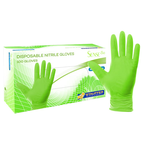 Sense8™ Lime Green Disposable Nitrile Gloves